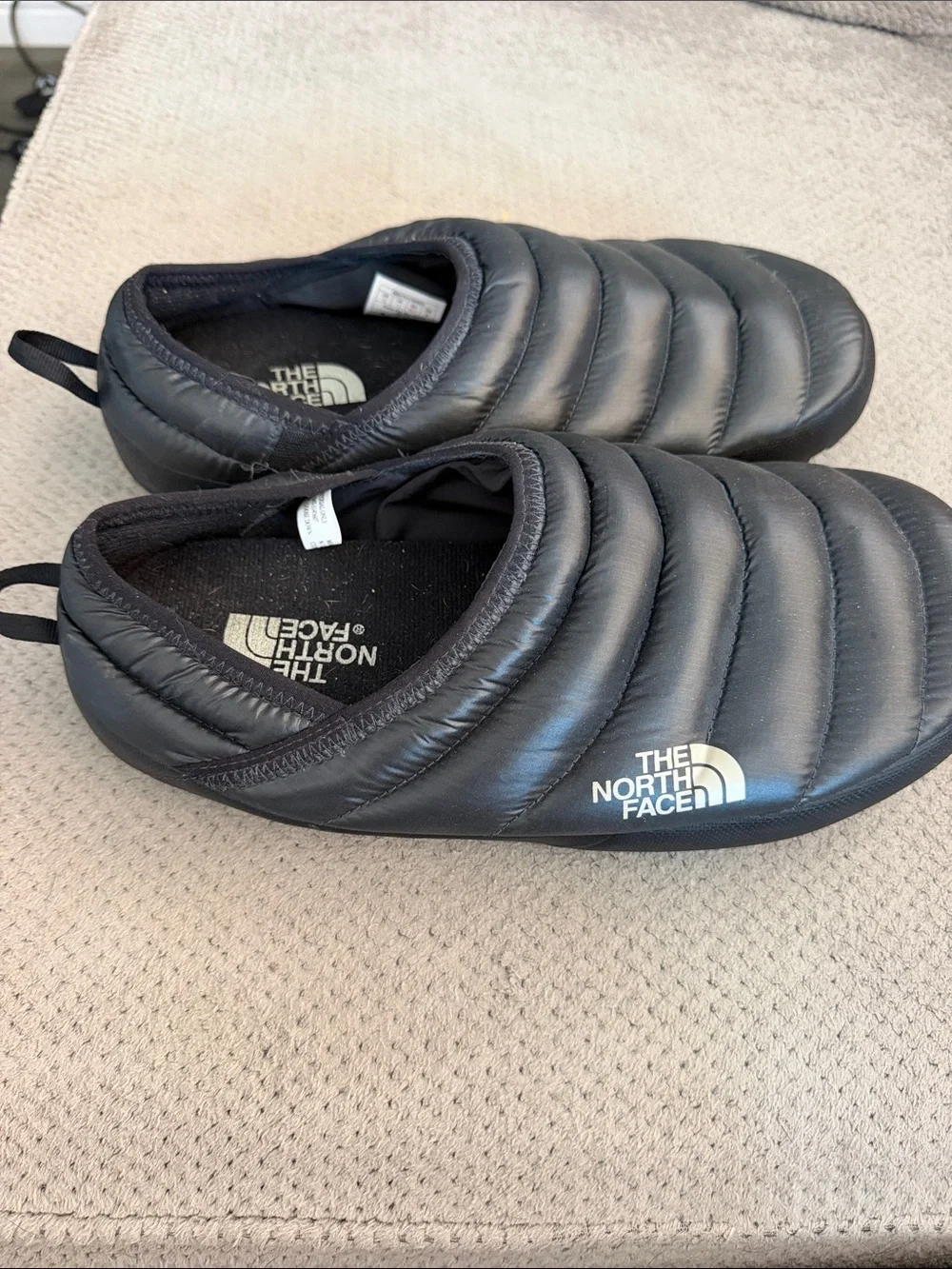 The North Face Black Quilted Slip-On Mules